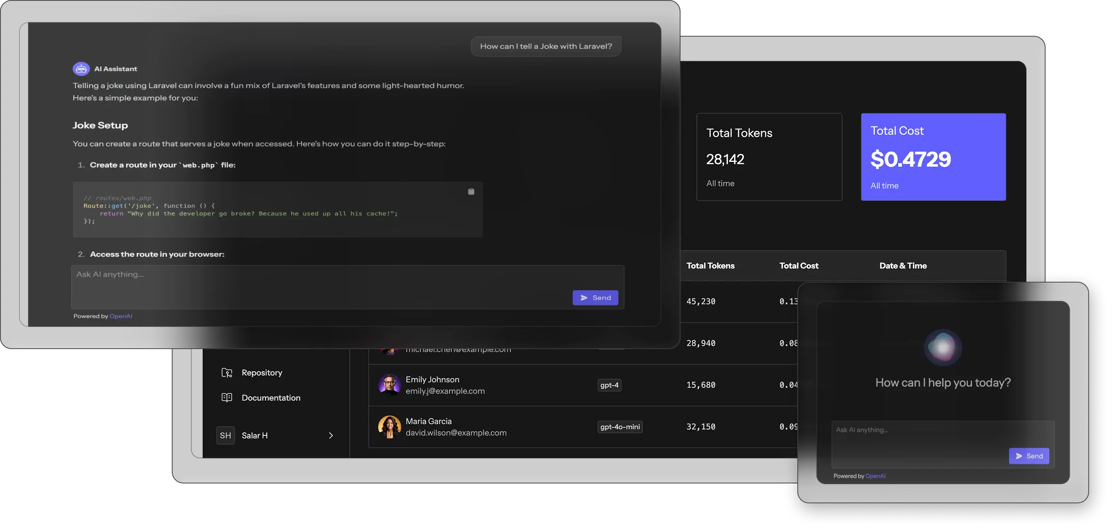 A clean, modern dashboard with key SaaS metrics