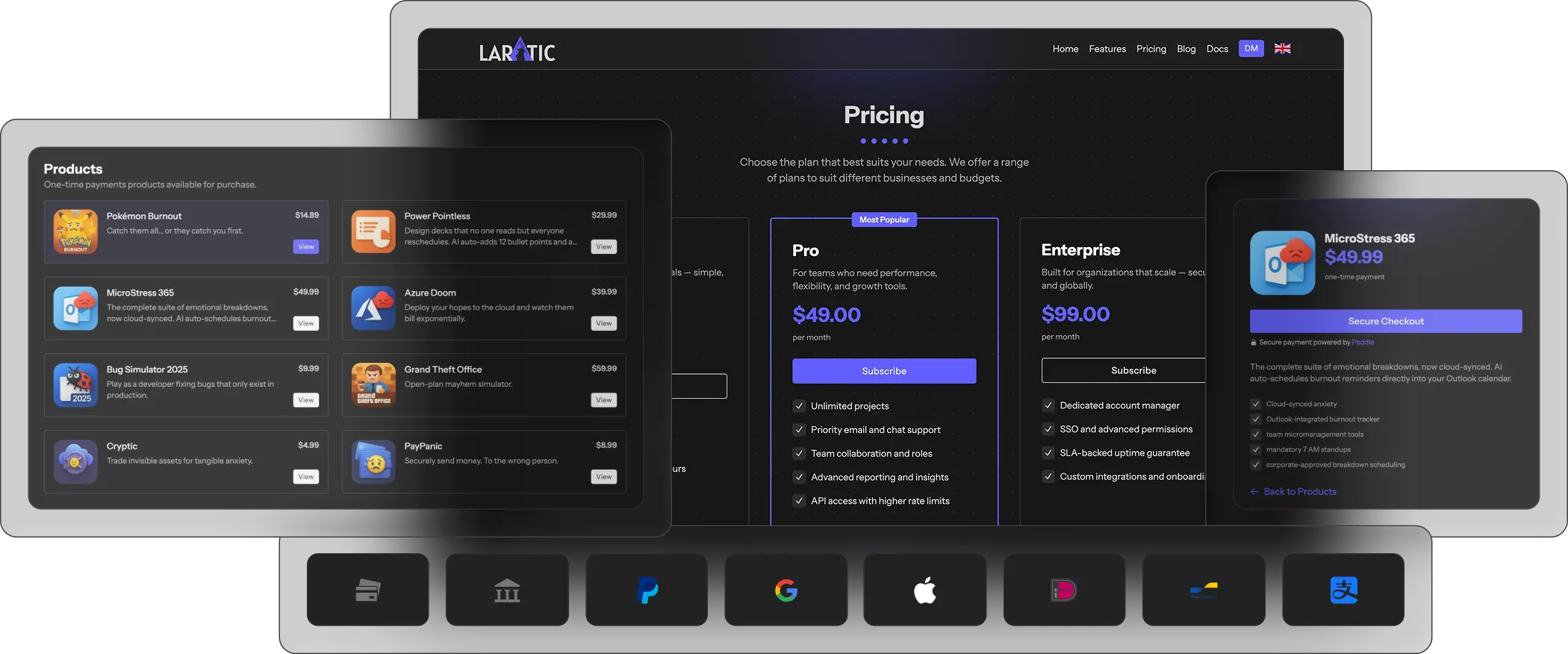 A clean, modern dashboard with key SaaS metrics