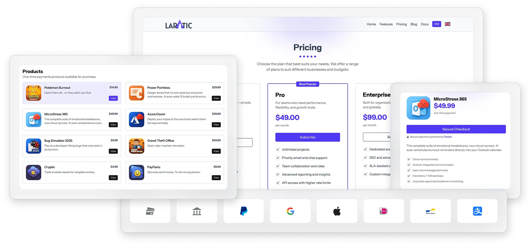 A clean, modern dashboard with key SaaS metrics